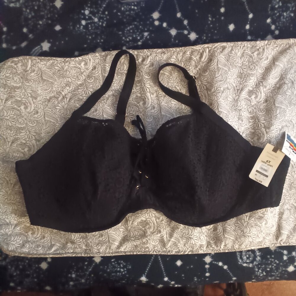 Terra and sky black embellished swim top black